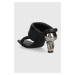 Kožené šľapky Karl Lagerfeld IKON HEEL dámske, čierna farba, na podpätku, KL39005