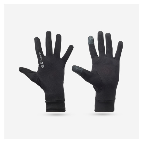 Bežecké dotykové rukavice 100 čierne KALENJI