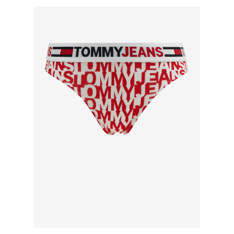 Nohavičky pre ženy Tommy Jeans - červená, biela Tommy Hilfiger