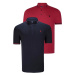 DOUBLE SET T8586 DEWBERRY MEN'S T-SHIRT-BURGUNDY-NAVY BLUE