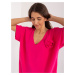 Fuchsia casual oversize blouse with flower