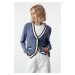 Trendyol Blue Color Block Knit Cardigan