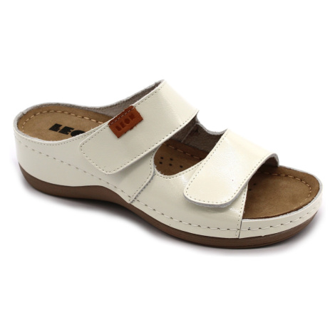 Leon 931 Dámska zdravotná celokožená obuv s prackou 36 - 23cm, biela, 4,5 cm