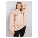 Beige insulated turtleneck sweatshirt