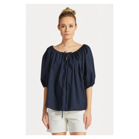 KOŠEĽA GANT GATHERED BLOUSE EVENING BLUE