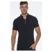 T8571 DEWBERRY ZIPPERED MEN'S T-SHIRT-NAVY BLUE