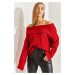 Bianco Lucci Women's Ruffle Collar Sweater