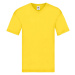 Original V-neck Fruit of the Loom Men's Yellow T-shirt