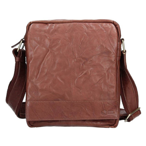 Pánska kožená taška cez rameno SendiDesign Vincent - tmavo hnedá Sendi Design