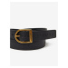 Čierny dámsky kožený opasok Tommy Jeans Logo Fashion Belt