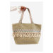 Large woven beach bag with fringe, green Missalori