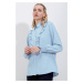 Bigdart 20223 Frilly Long Sleeve Shirt - Blue