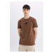 DEFACTO Slim Fit Crew Neck Printed Organic Cotton T-Shirt