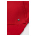 Bavlnená šiltovka Tommy Hilfiger červená farba, jednofarebná
