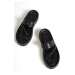 Capone Outfitters Gemstone Band With Stitching Detailed Wedge Heel Metallic Women's Slippers.