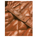 Lesklá zimná bunda v karamelovej farbe s machovitým kožúškom (W756)