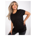 Women's black blouse plus size with slits