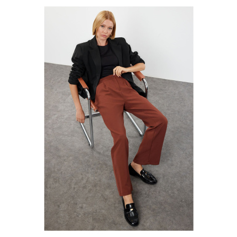 Trendyol Dark Brown Wide Leg Woven Fabric Trousers