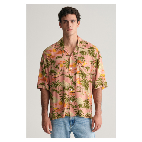 KOŠEĽA GANT REL VISCOSE HAWAII PRINT SS SHIRT PEACHY PINK