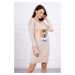Dress with 3D graphics, lace beige