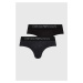 Slipy Emporio Armani Underwear 2-pak pánske, čierna farba