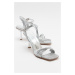 LuviShoes LEND Women's Silver Patterned Heels Shoes