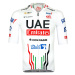 PISSEI Cyklistický dres s krátkym rukávom - UAE TEAM EMIRATES OFFICIAL 2024 - biela/čierna/červe