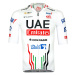 PISSEI Cyklistický dres s krátkym rukávom - UAE TEAM EMIRATES OFFICIAL 2024 - červená/biela/čier