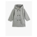 Koton Hooded Coat Button Closure Pocket Detailed