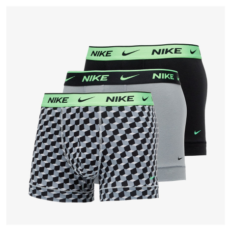 Nike Everyday Cotton Stretch Trunk 3 Pack Geo Block Print/ Cool Grey/ Black