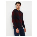 LC Waikiki Crew Neck Long Sleeve Plaid Men's Knitwear Sweater