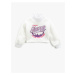 Koton Plush Sweatshirt High Neck Long Sleeve Applique Detailed