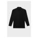 DEFACTO Relax Fit Shirt Collar Crepe Long Sleeve Black Shirt