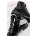Čierne lakované členkové šnurovacie topánky 8-26260