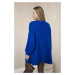 Blue mohair braid pattern sweater
