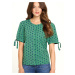 Green patterned blouse with buttons Tranquillo - Women