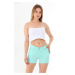 BİKELİFE Mini High Waist Lycra Stretchy Cotton Shorts & Bermuda