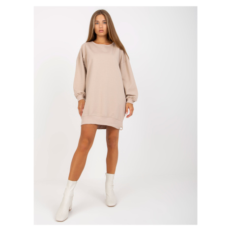 Basic beige tunic with long sleeves RUE PARIS