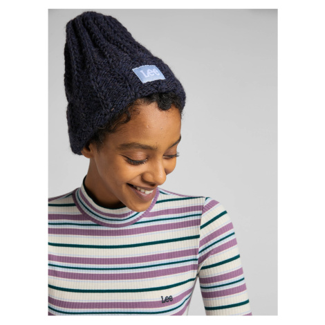 Dark blue women's winter hat with Lee wool - Women