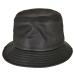 Imitation leather hat black