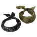 Satin scarf 2-pack blk/olive