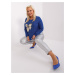 Cobalt blue women's blouse plus size with application