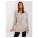 Beige women's sweater with cables