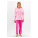 Dámske pyžamo Martel Dana - výstrih do “V” Ružová