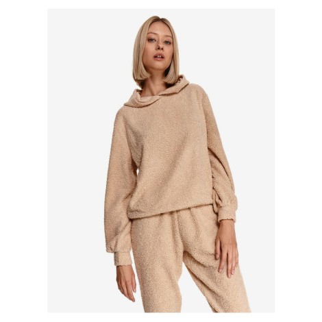 Beige women's hooded sweatshirt TOP SECRET - Women