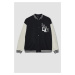 DEFACTO Fit Oversize Fit College Collar Thick Bomber Cardigan with Pockets