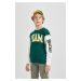 DEFACTO Boy's Oversize Fit Crew Neck Printed Sweatshirt