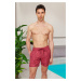 Trendyol Claret Red Standard Size Geometric Printed Swim Shorts