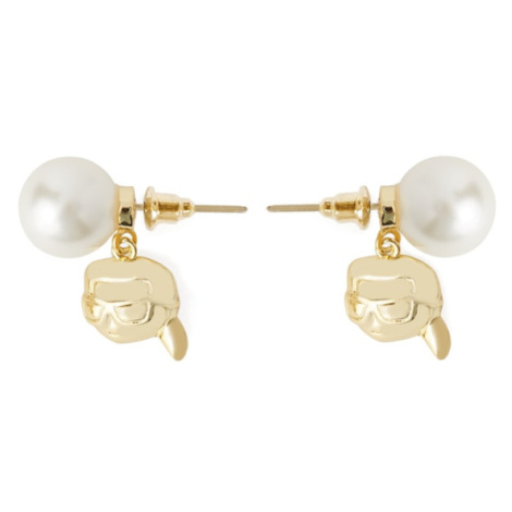 Karl Lagerfeld Náušnice  zlatá / perlovo biela