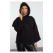 Trendyol Black Bat Sleeve Oversize/Wide Pattern Knitted Sweatshirt